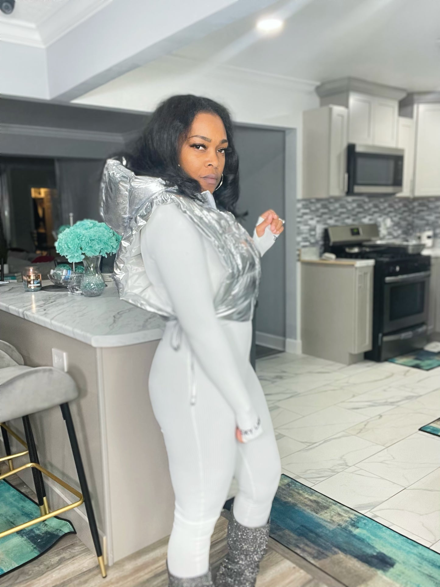 Pretty in the Vest (Silver Metallic)