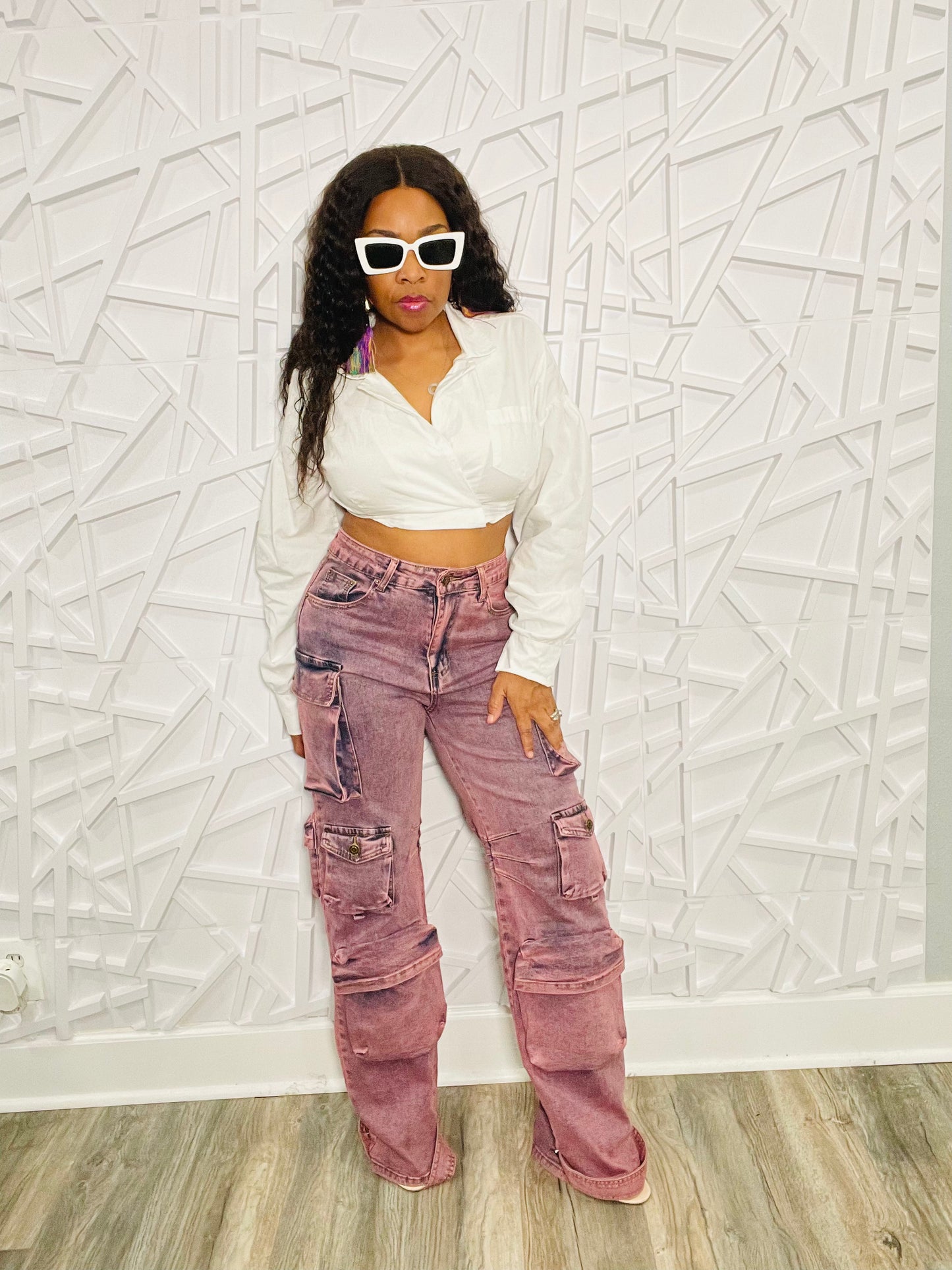 Pretty Purple Cargo Jeans