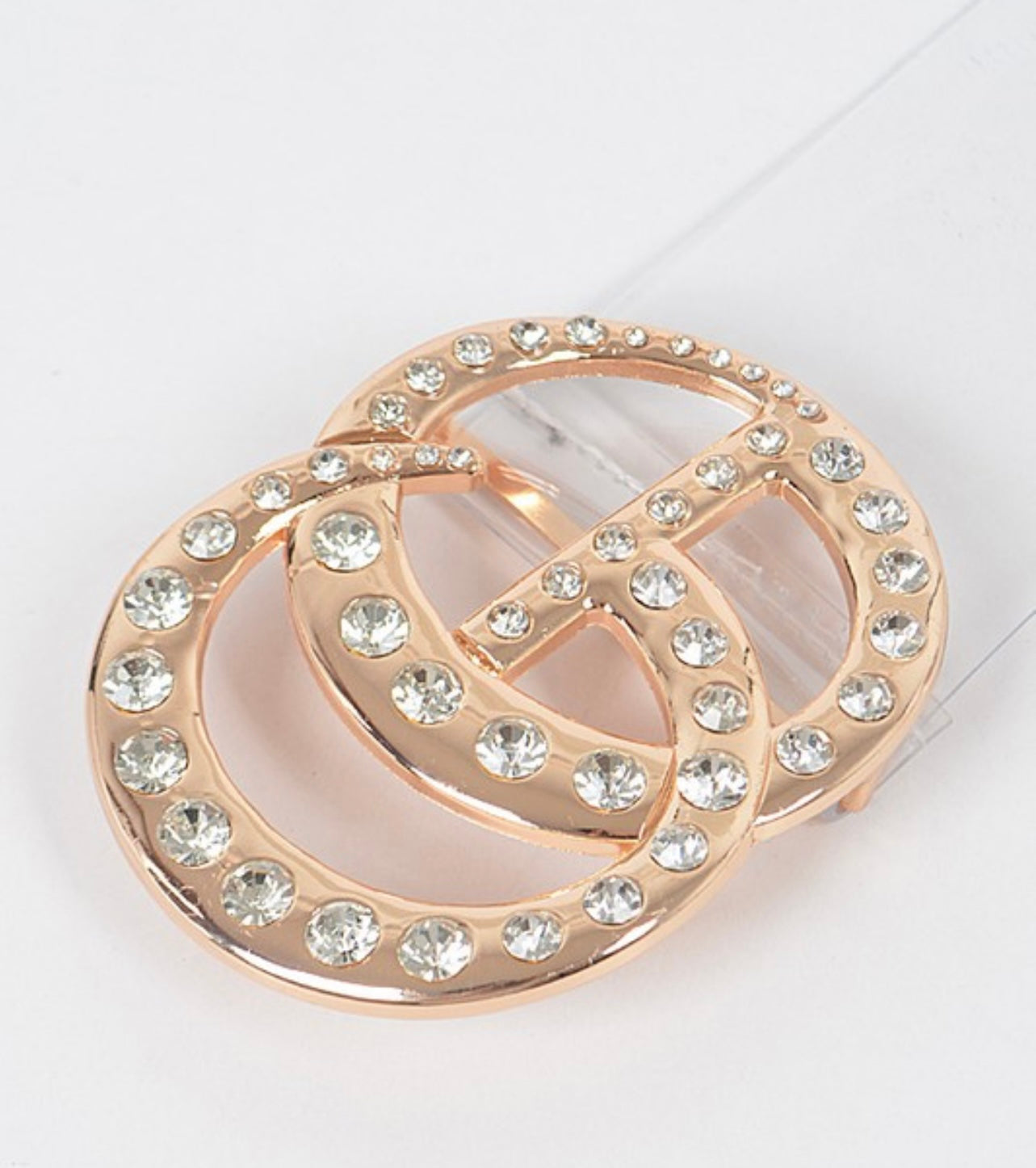 Curvy/Plus Gold Studded “Pretty” Clear Belt