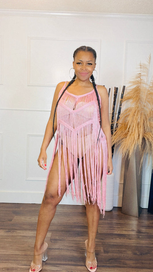 Tonya “Pretty” Metallic Fringe Coverup