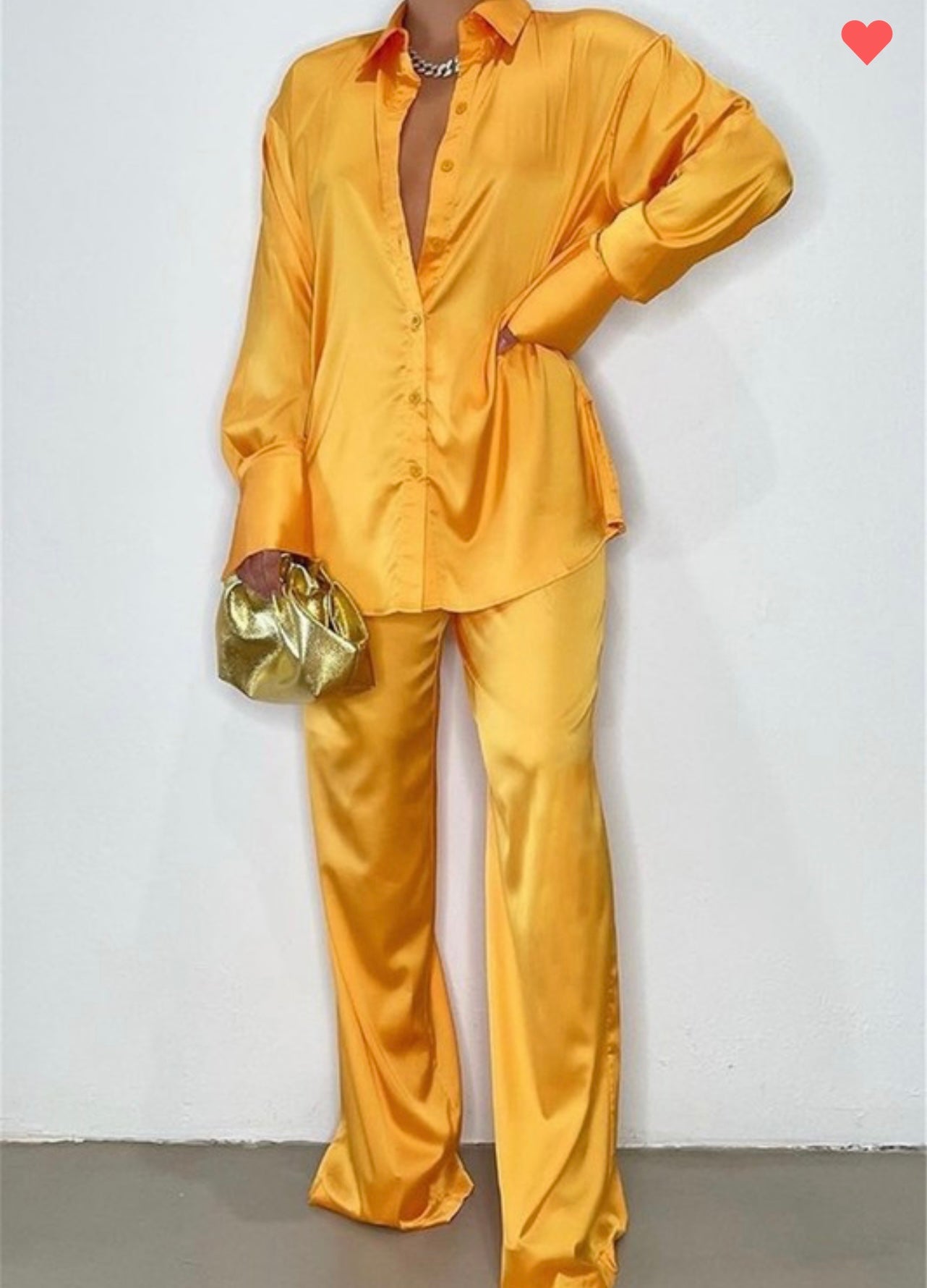 Pretty in Paradise  Satin Orange 2 Piece Set (up to XL)
