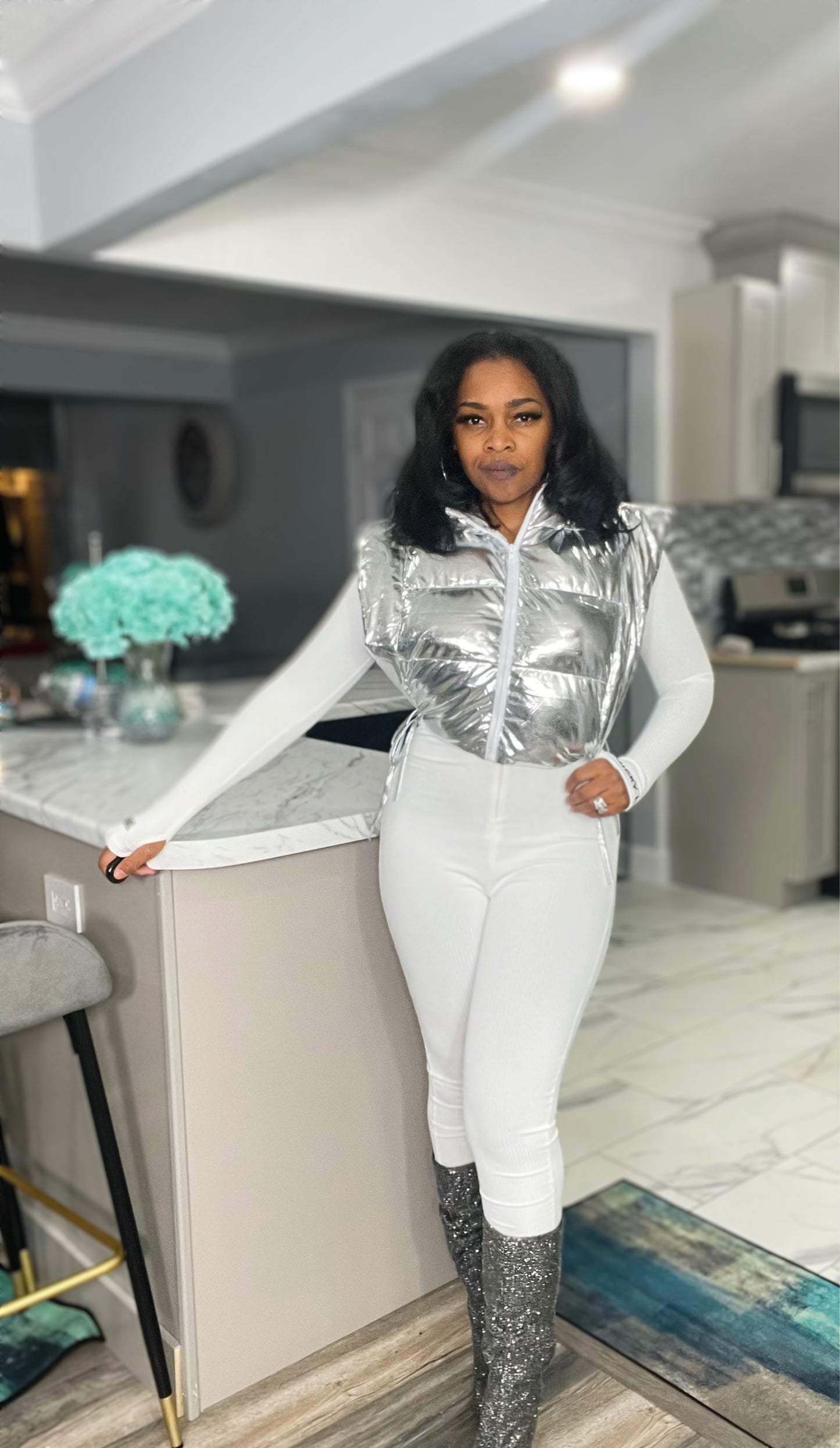 Pretty in the Vest (Silver Metallic)