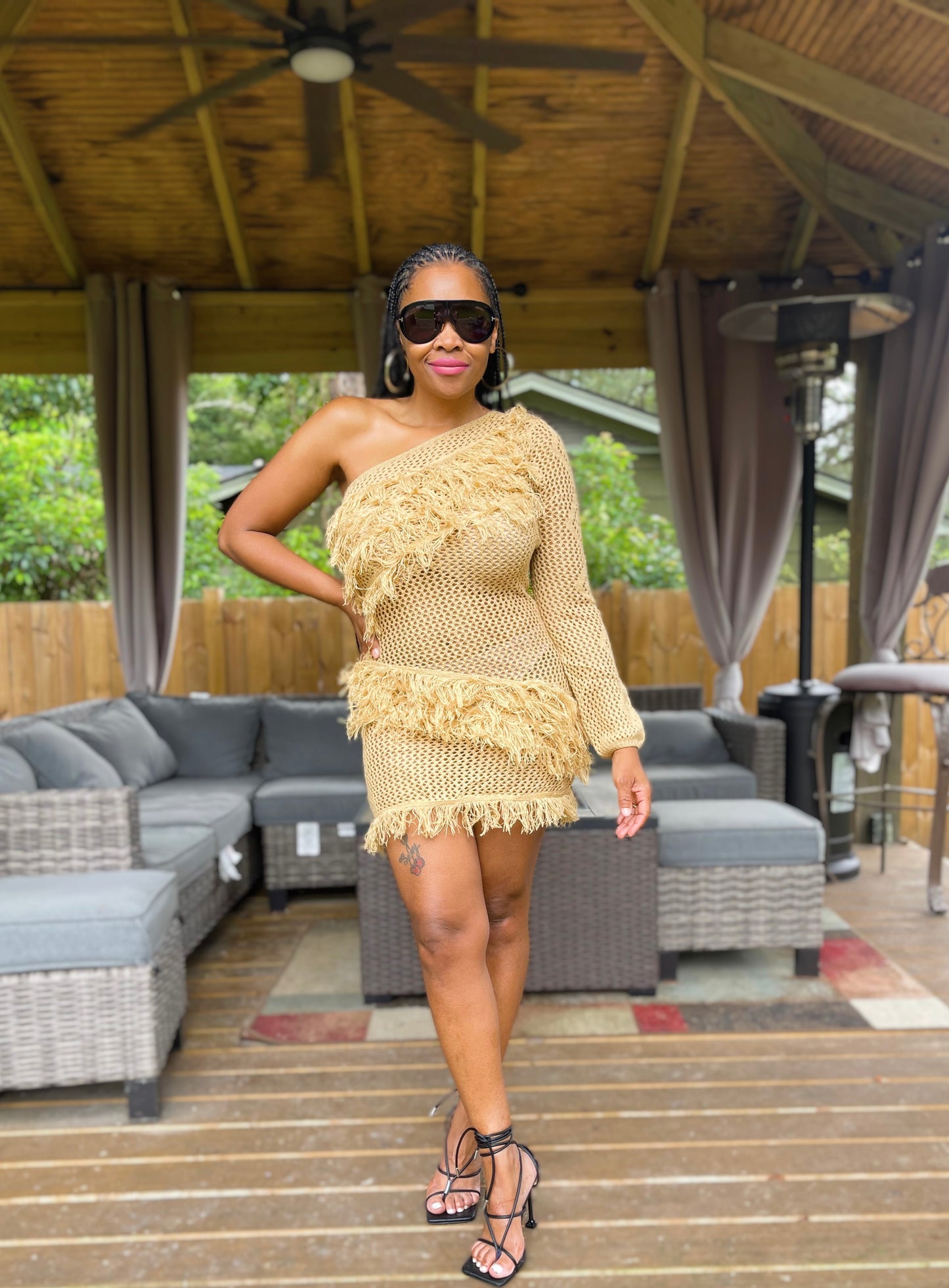 Shake It Shingle Tan Dress